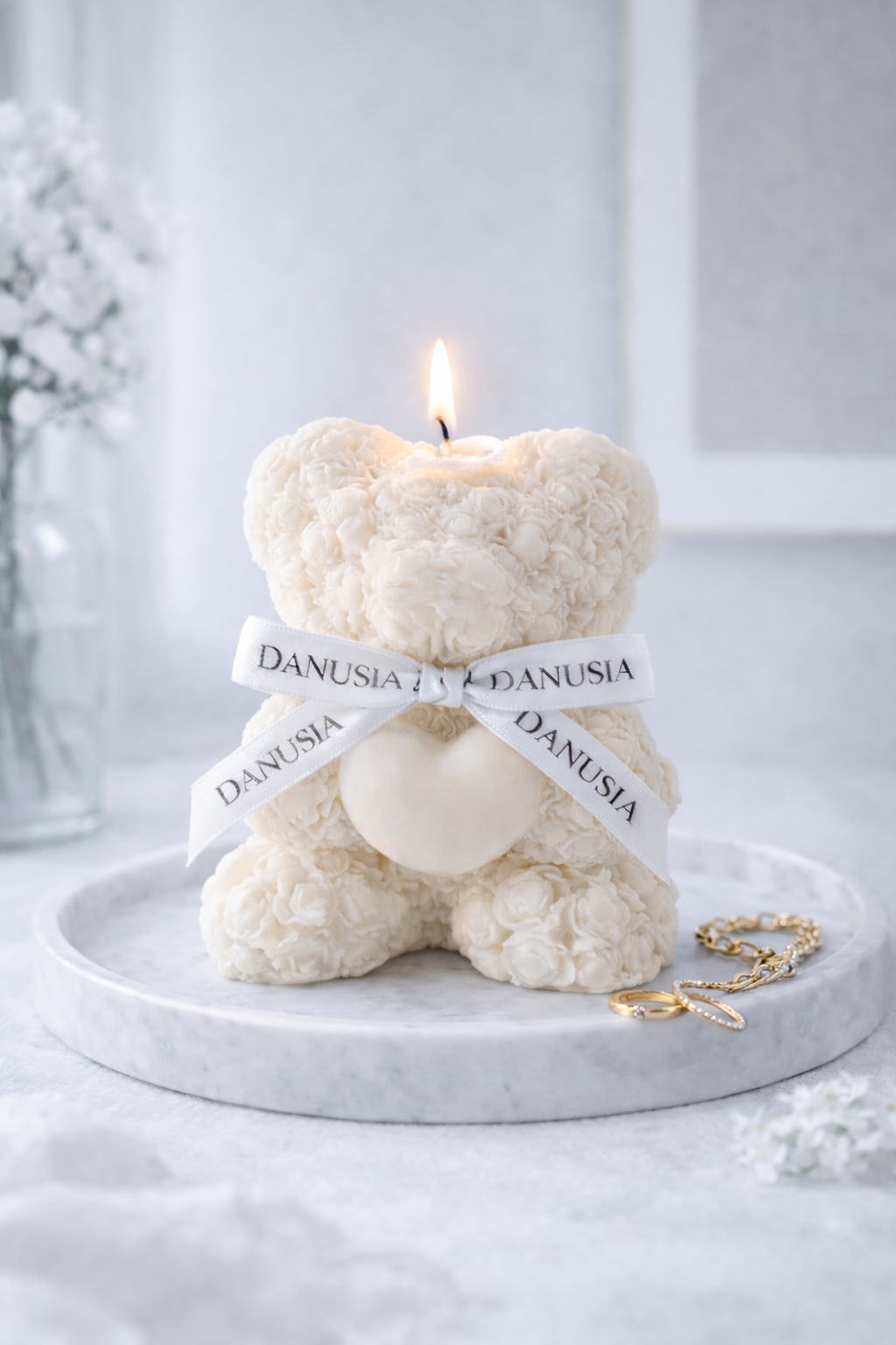 Danusia Teddy Candle – Ivory Love