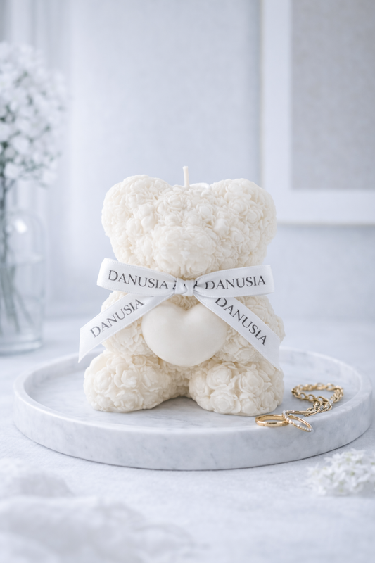 Danusia Teddy Candle – Ivory Love